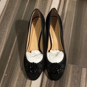 Talbots Black Heels with Embellished Detail
